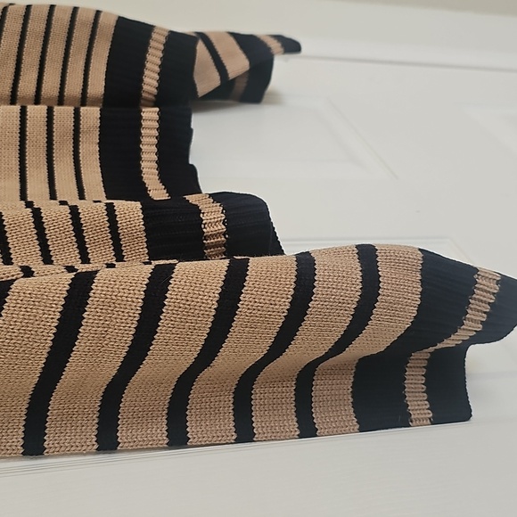 New INDUSTRY REPUBLIC CLOTHING Saddle Stripe Crewneck Sweater XL Khaki/Navy - Picture 10 of 14